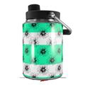 Skin Decal Wrap for Yeti Half Gallon Jug Kearas Daisies Stripe SeaFoam - JUG NOT INCLUDED by WraptorSkinz