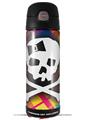 Skin Decal Wrap for Thermos Funtainer 16oz Bottle Rainbow Plaid Skull (BOTTLE NOT INCLUDED) by WraptorSkinz