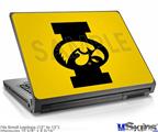 Laptop Skin (Small) - Iowa Hawkeyes Tigerhawk Oval 02 Black on Gold