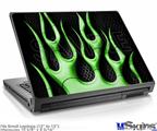 Laptop Skin (Small) - Metal Flames Green