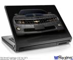 Laptop Skin (Small) - 2010 Chevy Camaro Cyber Gray - Black Stripes on Black