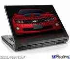 Laptop Skin (Small) - 2010 Chevy Camaro Jeweled Red - Black Stripes on Black