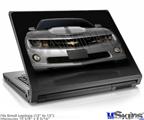 Laptop Skin (Small) - 2010 Chevy Camaro Silver - White Stripes on Black