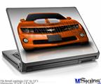 Laptop Skin (Small) - 2010 Chevy Camaro Orange - White Stripes