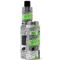 Skin Decal Wrap for Smok AL85 Alien Baby Checker Skull Splatter Green VAPE NOT INCLUDED