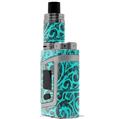 Skin Decal Wrap for Smok AL85 Alien Baby Folder Doodles Neon Teal VAPE NOT INCLUDED