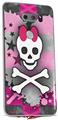 Skin Decal Wrap for LG V30 Princess Skull Heart Pink