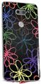 Skin Decal Wrap for LG V30 Kearas Flowers on Black