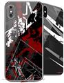 2 Decal style Skin Wraps set for Apple iPhone X and XS Baja 0003 Red Dark