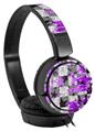 Decal style Skin Wrap for Sony MDR ZX110 Headphones Purple Checker Skull Splatter (HEADPHONES NOT INCLUDED)