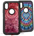 2x Decal style Skin Wrap Set compatible with Otterbox Defender iPhone X and Xs Case - Tie Dye Happy 102 (CASE NOT INCLUDED)