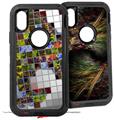 2x Decal style Skin Wrap Set compatible with Otterbox Defender iPhone X and Xs Case - Quilt (CASE NOT INCLUDED)