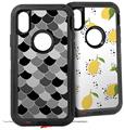 2x Decal style Skin Wrap Set compatible with Otterbox Defender iPhone X and Xs Case - Scales Black (CASE NOT INCLUDED)