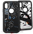 2x Decal style Skin Wrap Set compatible with Otterbox Defender iPhone X and Xs Case - Baja 0023 Blue Medium (CASE NOT INCLUDED)