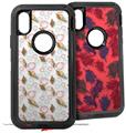 2x Decal style Skin Wrap Set compatible with Otterbox Defender iPhone X and Xs Case - Sea Shells 02 White (CASE NOT INCLUDED)