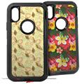 2x Decal style Skin Wrap Set compatible with Otterbox Defender iPhone X and Xs Case - Sea Shells 02 Yellow Sunshine (CASE NOT INCLUDED)