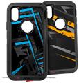 2x Decal style Skin Wrap Set compatible with Otterbox Defender iPhone X and Xs Case - Baja 0004 Blue Medium (CASE NOT INCLUDED)