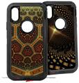 2x Decal style Skin Wrap Set compatible with Otterbox Defender iPhone X and Xs Case - Ancient Tiles (CASE NOT INCLUDED)