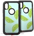 2x Decal style Skin Wrap Set compatible with Otterbox Defender iPhone X and Xs Case - Limes Blue (CASE NOT INCLUDED)