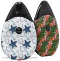 Skin Decal Wrap 2 Pack compatible with Suorin Drop Starfish and Sea Shells White VAPE NOT INCLUDED