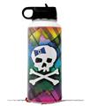 Skin Wrap Decal compatible with Hydro Flask Wide Mouth Bottle 32oz Rainbow Plaid Skull (BOTTLE NOT INCLUDED)