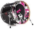 Vinyl Decal Skin Wrap for 22" Bass Kick Drum Head Scene Kid Girl Skull - DRUM HEAD NOT INCLUDED