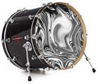 Vinyl Decal Skin Wrap for 22" Bass Kick Drum Head Liquid Metal Chrome - DRUM HEAD NOT INCLUDED