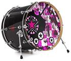 Vinyl Decal Skin Wrap for 22" Bass Kick Drum Head Pink Star Splatter - DRUM HEAD NOT INCLUDED