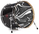 Vinyl Decal Skin Wrap for 20" Bass Kick Drum Head Black Marble - DRUM HEAD NOT INCLUDED