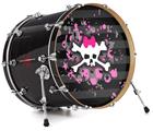 Vinyl Decal Skin Wrap for 20" Bass Kick Drum Head Pink Bow Skull - DRUM HEAD NOT INCLUDED