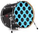 Decal Skin works with most 26" Bass Kick Drum Heads Kearas Polka Dots Black And Blue - DRUM HEAD NOT INCLUDED