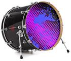 Decal Skin works with most 26" Bass Kick Drum Heads Halftone Splatter Blue Hot Pink - DRUM HEAD NOT INCLUDED