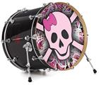 Decal Skin works with most 26" Bass Kick Drum Heads Pink Skull - DRUM HEAD NOT INCLUDED