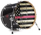 Decal Skin works with most 26" Bass Kick Drum Heads Painted Faded and Cracked Pink Line USA American Flag - DRUM HEAD NOT INCLUDED