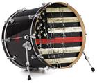 Decal Skin works with most 26" Bass Kick Drum Heads Painted Faded and Cracked Red Line USA American Flag - DRUM HEAD NOT INCLUDED