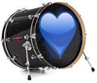 Decal Skin works with most 26" Bass Kick Drum Heads Glass Heart Grunge Blue - DRUM HEAD NOT INCLUDED