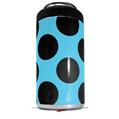 WraptorSkinz Skin Decal Wrap compatible with Yeti 16oz Tall Colster Can Cooler Insulator Kearas Polka Dots Black And Blue (COOLER NOT INCLUDED)