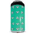 WraptorSkinz Skin Decal Wrap compatible with Yeti 16oz Tall Colster Can Cooler Insulator Paper Planes Turquoise (COOLER NOT INCLUDED)