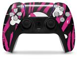 WraptorSkinz Skin Wrap compatible with the Sony PS5 DualSense Controller Pink Zebra Skull (CONTROLLER NOT INCLUDED)