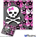 Decal Skin compatible with Sony PS3 Slim Pink Bow Skull