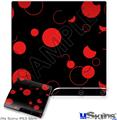 Decal Skin compatible with Sony PS3 Slim Lots of Dots Red on Black