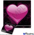 Decal Skin compatible with Sony PS3 Slim Glass Heart Grunge Hot Pink