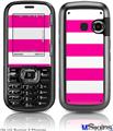 LG Rumor 2 Skin - Psycho Stripes Hot Pink and White