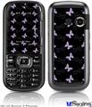 LG Rumor 2 Skin - Pastel Butterflies Purple on Black