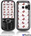 LG Rumor 2 Skin - Pastel Butterflies Red on White