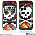 HTC Droid Eris Skin - Rainbow Plaid Skull