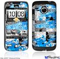 HTC Droid Eris Skin - Checker Skull Splatter Blue