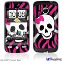 HTC Droid Eris Skin - Pink Zebra Skull