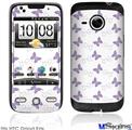 HTC Droid Eris Skin - Pastel Butterflies Purple on White