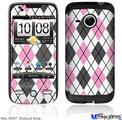 HTC Droid Eris Skin - Argyle Pink and Gray